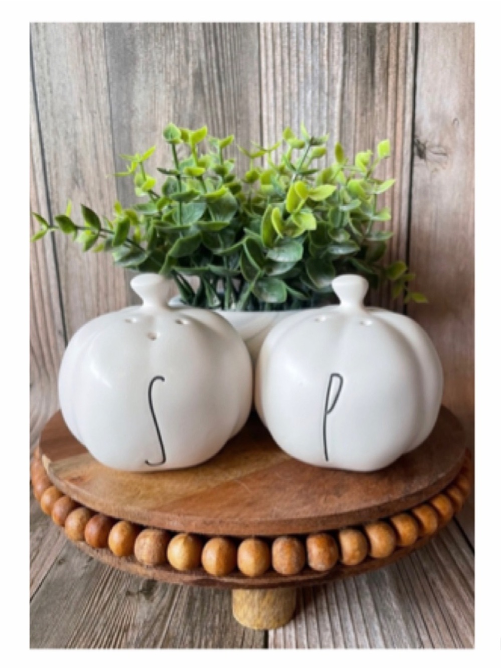 NEW Rae Dunn White Salt & Pepper Pumpkin Shakers Set